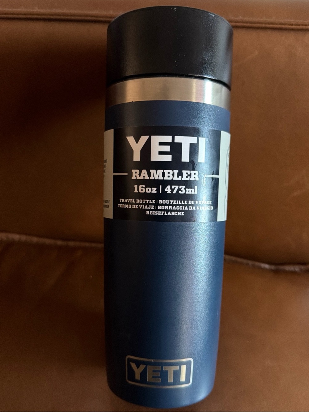 Yeti Rambler 16oz Travel Bottle - Dark Blue & Black NEW w/paperwork